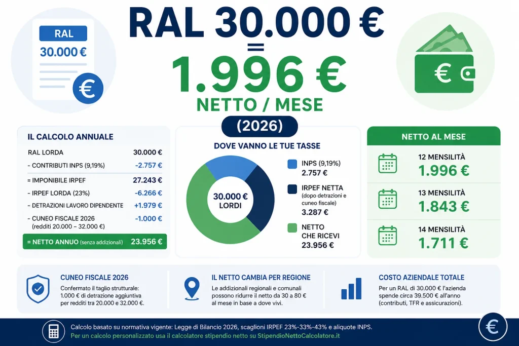 RAL 30000 stipendio netto